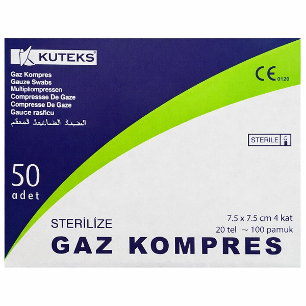 Kuteks Steril Gaz Kompres Eko 7.5 x 7.5 cm (2x25) 50'li